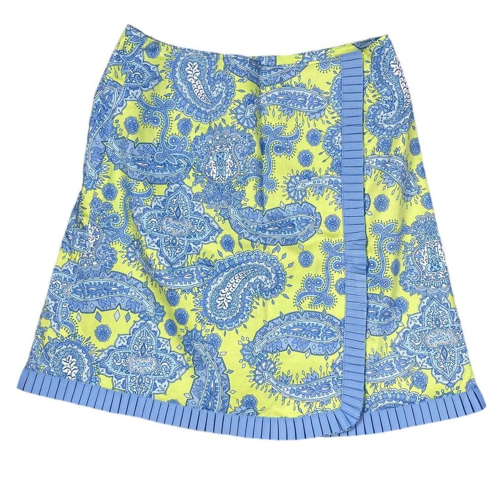 Lilly & Van Womens Size XS Blue Green Paisley Skirt